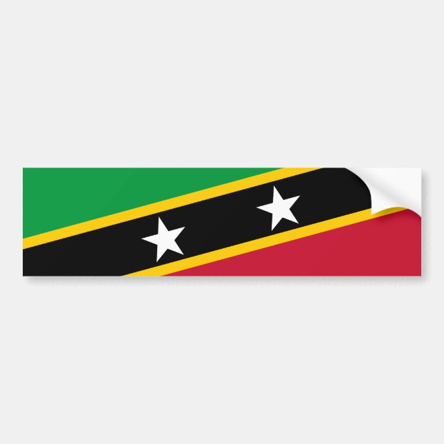 Saint Kitts och Nevis Flagga Bildekal (Framsidan)
