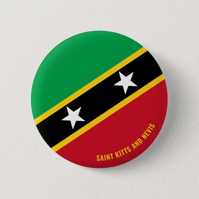 Saint Kitts och Nevis Flagga Charming Patriotic Knapp (Framsida)