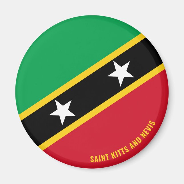 Saint Kitts och Nevis Flagga Charming Patriotic Ma Magnet (Framsidan)