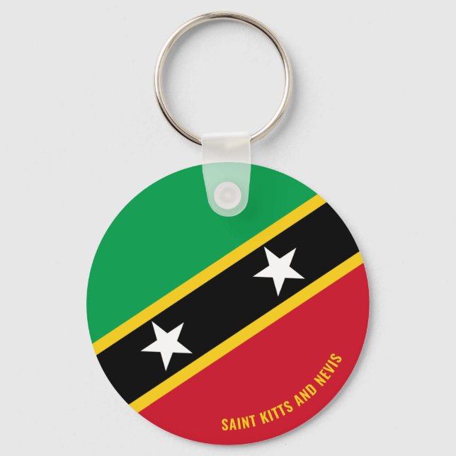 Saint Kitts och Nevis Flagga Charming Patriotic Nyckelring (Framsida)