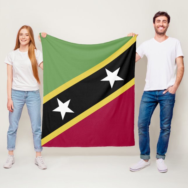 Saint Kitts och Nevis flagga Fleecefilt (På plats)