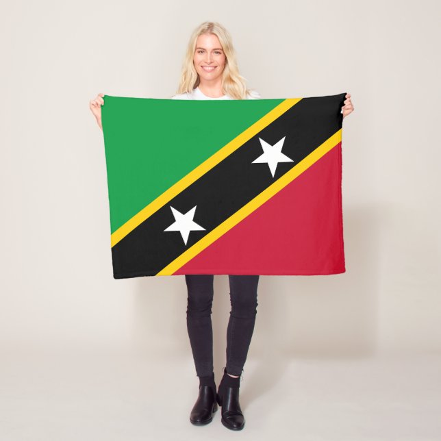 Saint Kitts och Nevis Flagga Fleecefilt (På plats)