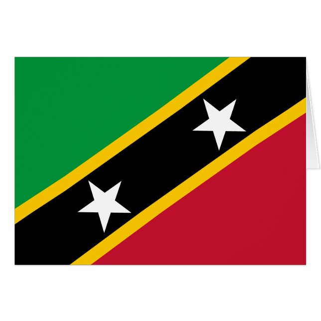 Saint Kitts och Nevis Flagga Hälsningskort (Framsidan Horizontal)