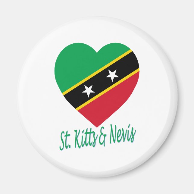 Saint Kitts och Nevis Flagga Heart Magnet (Framsidan)
