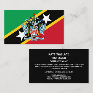 Saint Kitts och Nevis Flagga & Jacka av Arm Visitkort