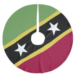 Saint Kitts och Nevis flagga Julgransmatta Borstad Polyester