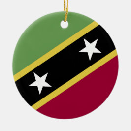 Saint Kitts och Nevis flagga Julgransprydnad Keramik