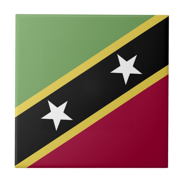 Saint Kitts och Nevis flagga Kakelplatta (Framsidan)