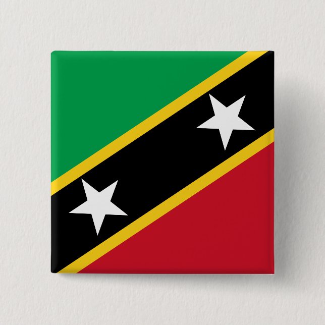 Saint Kitts och Nevis Flagga Knapp (Framsida)