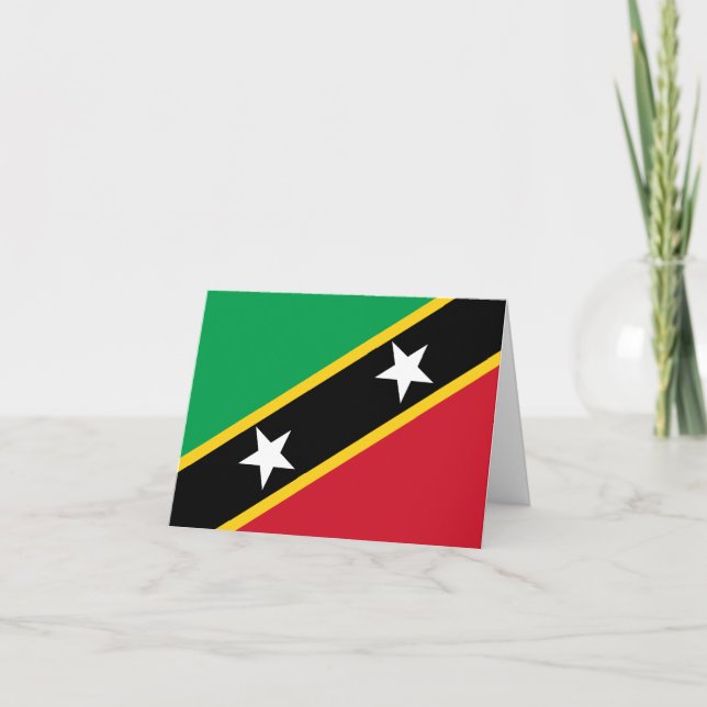 Saint Kitts och Nevis Flagga Kort (Framsida)
