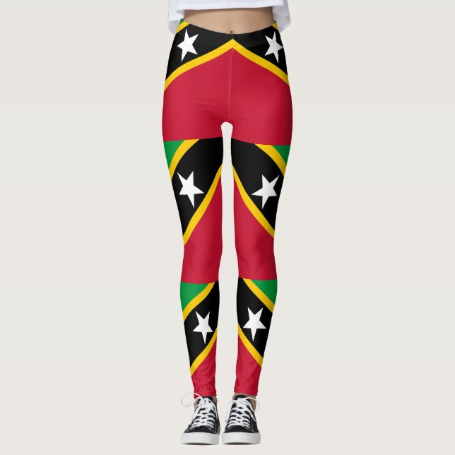 Saint Kitts och Nevis Flagga Leggings (Framsida)