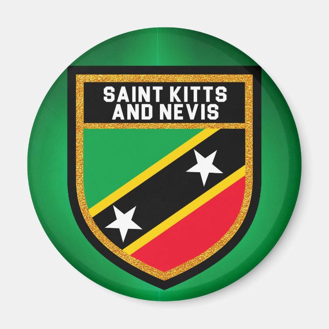 Saint Kitts och Nevis Flagga Magnet (Framsidan)