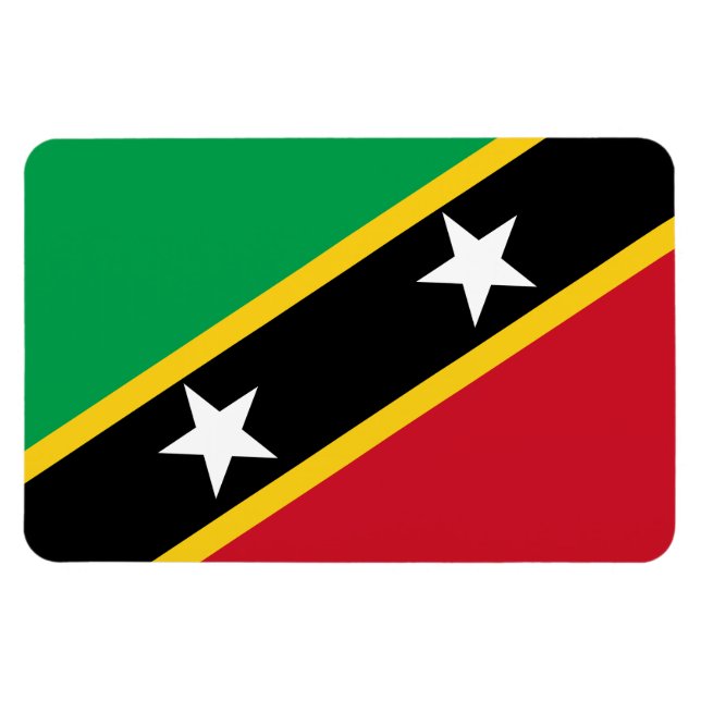 Saint Kitts och Nevis Flagga Magnet (Horisontell)