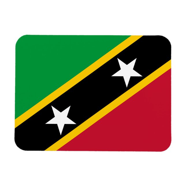 Saint Kitts och Nevis flagga Magnet (Horisontell)