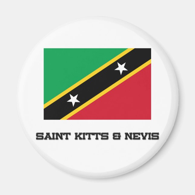 Saint Kitts och Nevis Flagga Magnet (Framsidan)