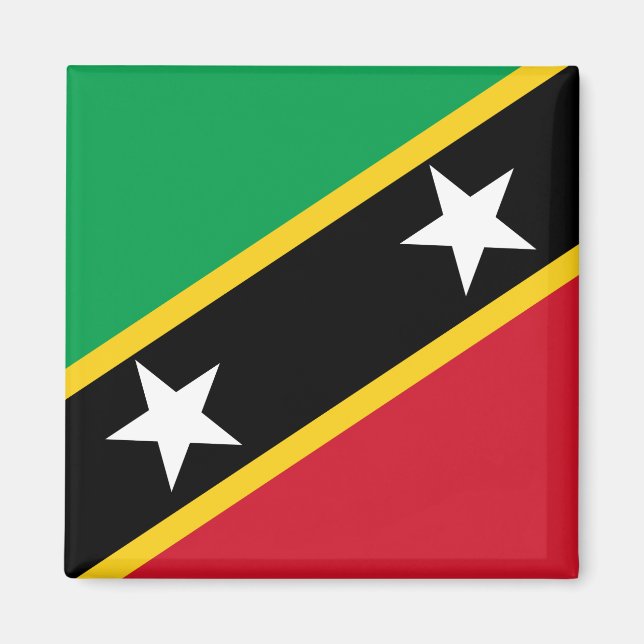 Saint Kitts och Nevis Flagga Magnet (Framsidan)