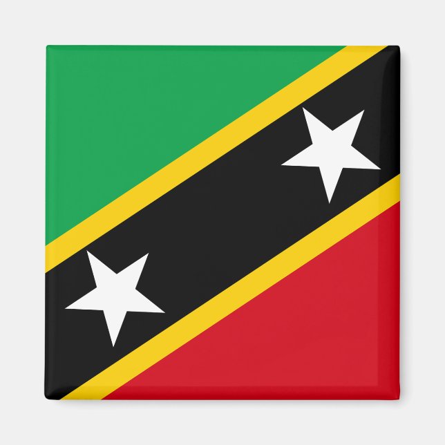 Saint Kitts och Nevis Flagga Magnet (Framsidan)