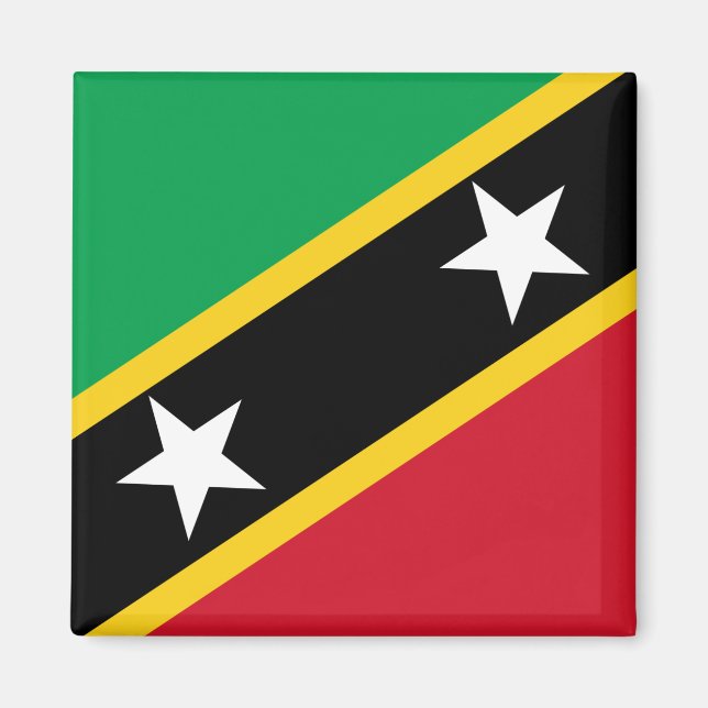 Saint Kitts och Nevis flagga Magnet (Framsidan)