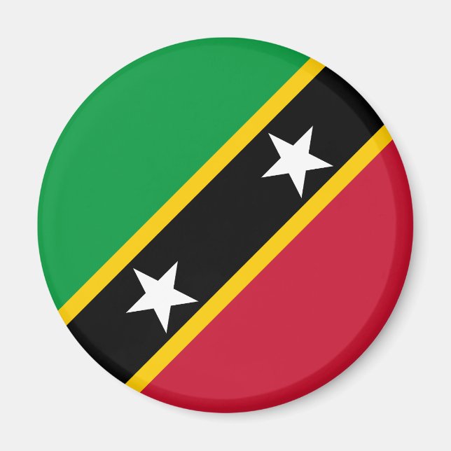 Saint Kitts och Nevis flagga Magnet (Framsidan)