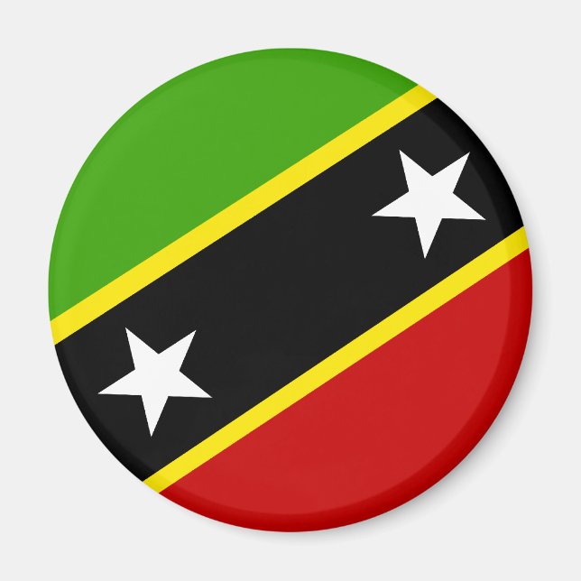 Saint Kitts och Nevis Flagga Magnet (Framsidan)