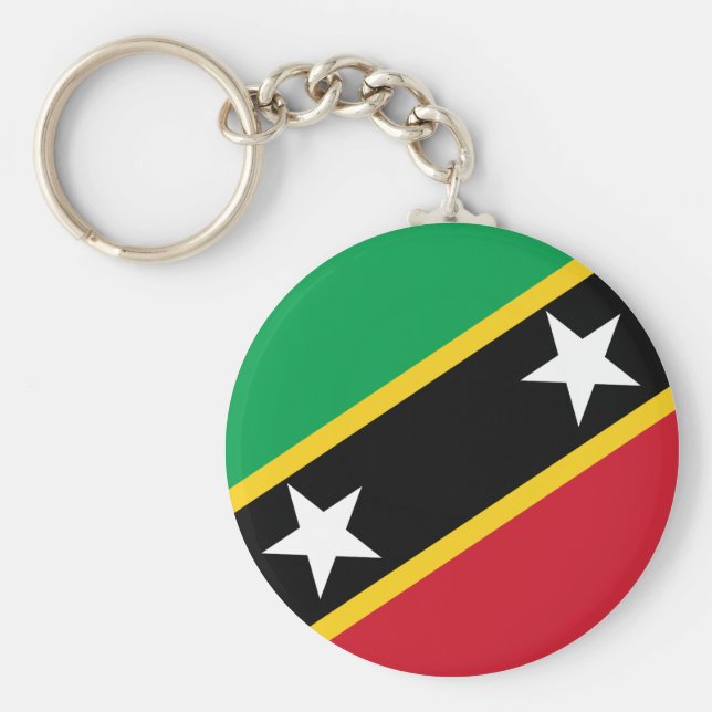 Saint Kitts och Nevis Flagga Nyckelring (Framsidan)