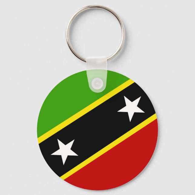 Saint Kitts och Nevis Flagga Nyckelring (Framsida)