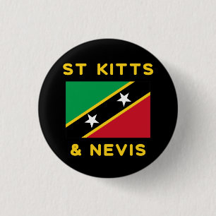 Saint Kitts och Nevis Flagga oberoende Västindien Knapp