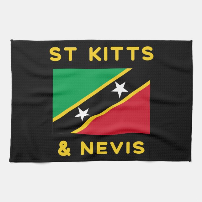 Saint Kitts och Nevis Flagga oberoende Västindien Kökshandduk (Horisontell)