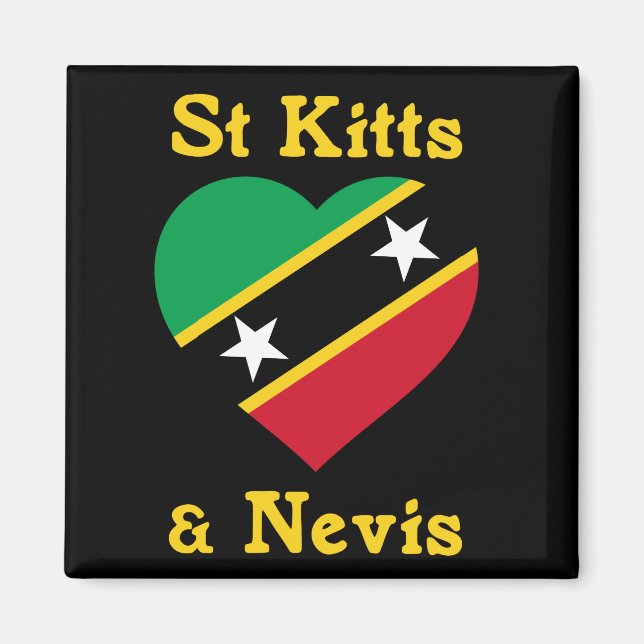 Saint Kitts och Nevis Flagga oberoende Västindien Magnet (Framsidan)