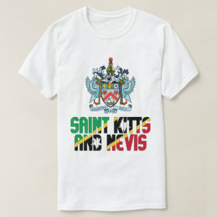Saint Kitts och Nevis Flagga och Jackar av Arm T Shirt