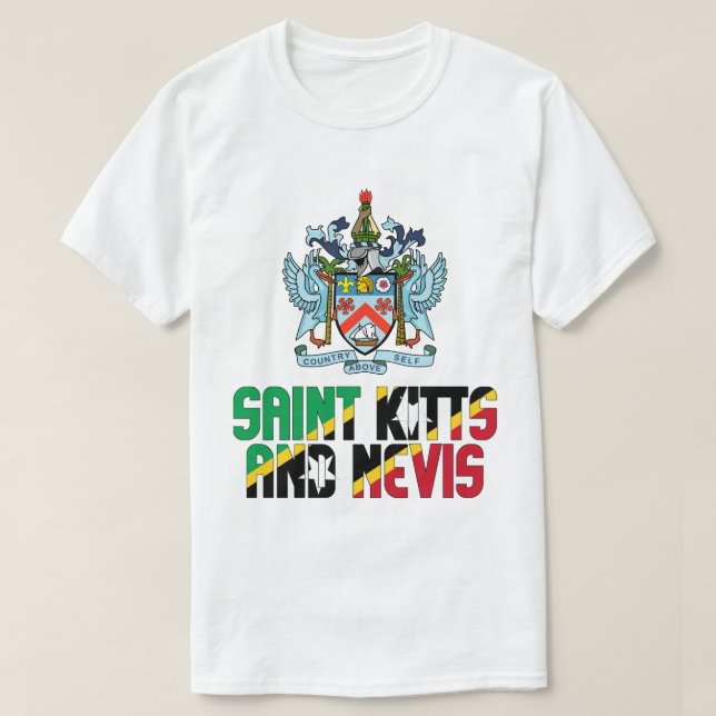 Saint Kitts och Nevis Flagga och Jackar av Arm T Shirt (Design framsida)