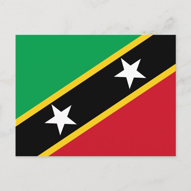 Saint Kitts och Nevis Flagga Postcard Vykort (Framsida)