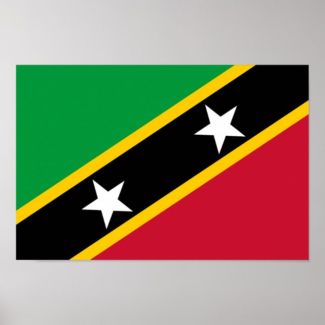 Saint Kitts och Nevis Flagga Poster (Framsidan)