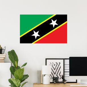 Saint Kitts och Nevis Flagga Poster