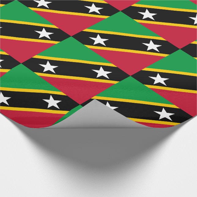 Saint Kitts och Nevis Flagga Presentpapper (Hörn)
