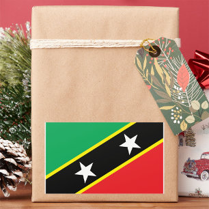 Saint Kitts och Nevis Flagga Rektangulärt Klistermärke