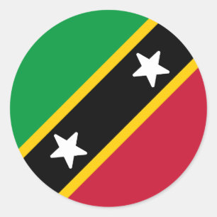 Saint Kitts och Nevis flagga Runt Klistermärke