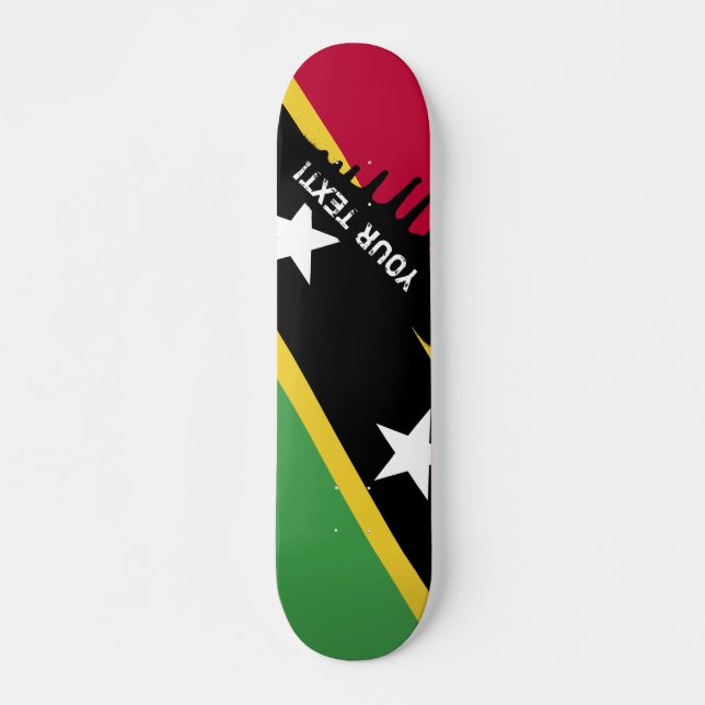 Saint Kitts och Nevis Flagga Skateboard Bräda 19,5 Cm (Framsida)