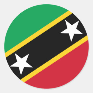 Saint Kitts och Nevis Flagga Sticker Runt Klistermärke