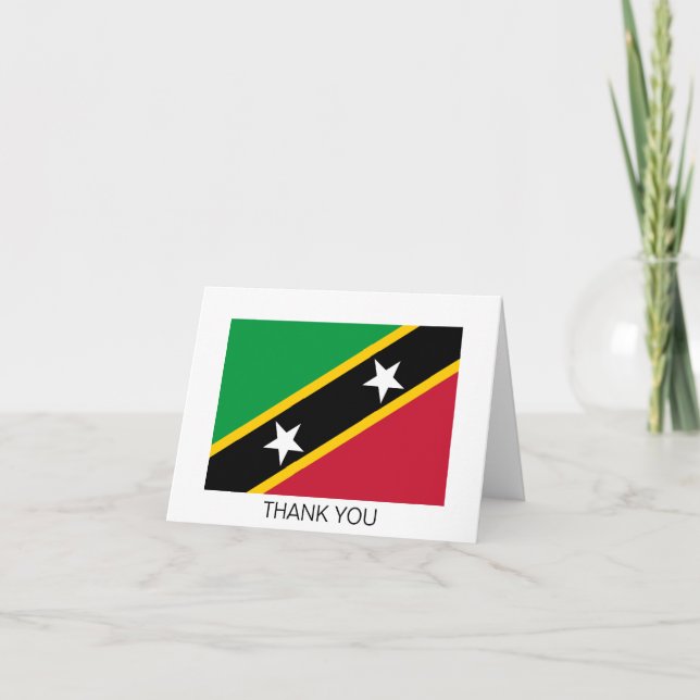 Saint Kitts och Nevis Flagga Tack Kort (Framsida)