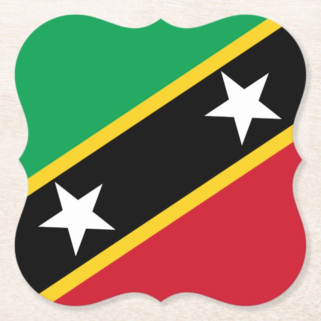 Saint Kitts och Nevis Flagga Underlägg Papper (Framsida)
