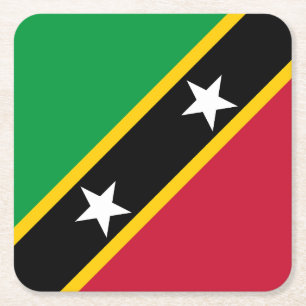 Saint Kitts och Nevis flagga Underlägg Papper Kvadrat