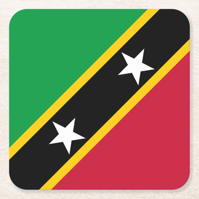Saint Kitts och Nevis flagga Underlägg Papper Kvadrat (Framsidan)