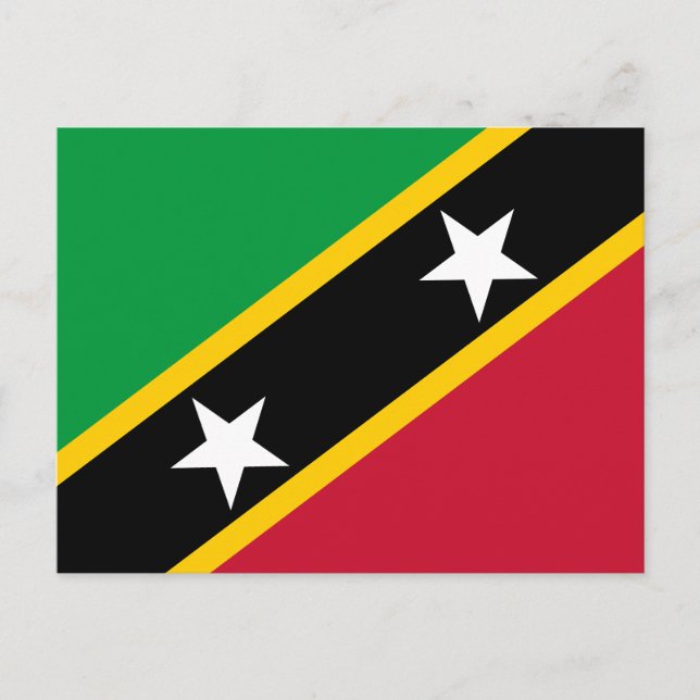 Saint Kitts och Nevis Flagga Vykort (Framsida)
