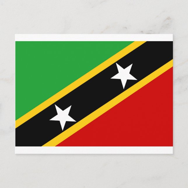 Saint Kitts och Nevis flagga Vykort (Framsida)