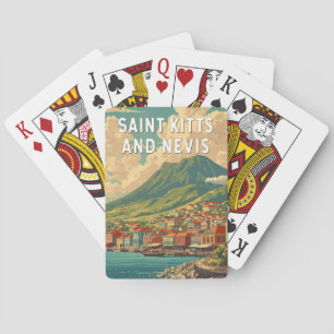 Saint Kitts och Nevis Illustration Resa Konst Casinokort