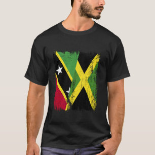Saint Kitts och Nevis Jamaica Halv Flagga T Shirt