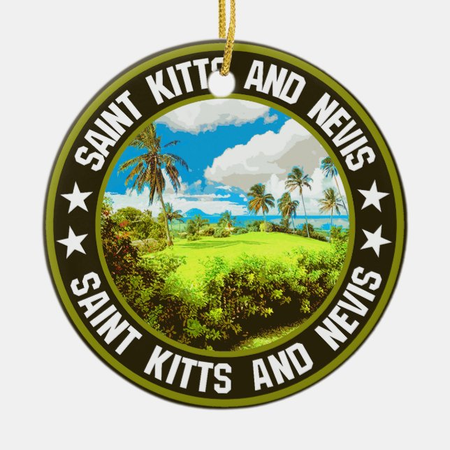 Saint Kitts och Nevis Julgransprydnad Keramik (Framsidan)