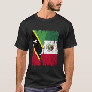 Saint Kitts och Nevis Mexiko Halv Flagga T Shirt