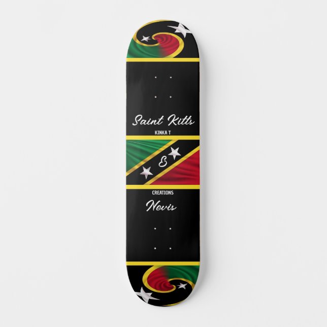 Saint Kitts och Nevis Mini Skateboard Bräda 18,5 Cm (Framsida)